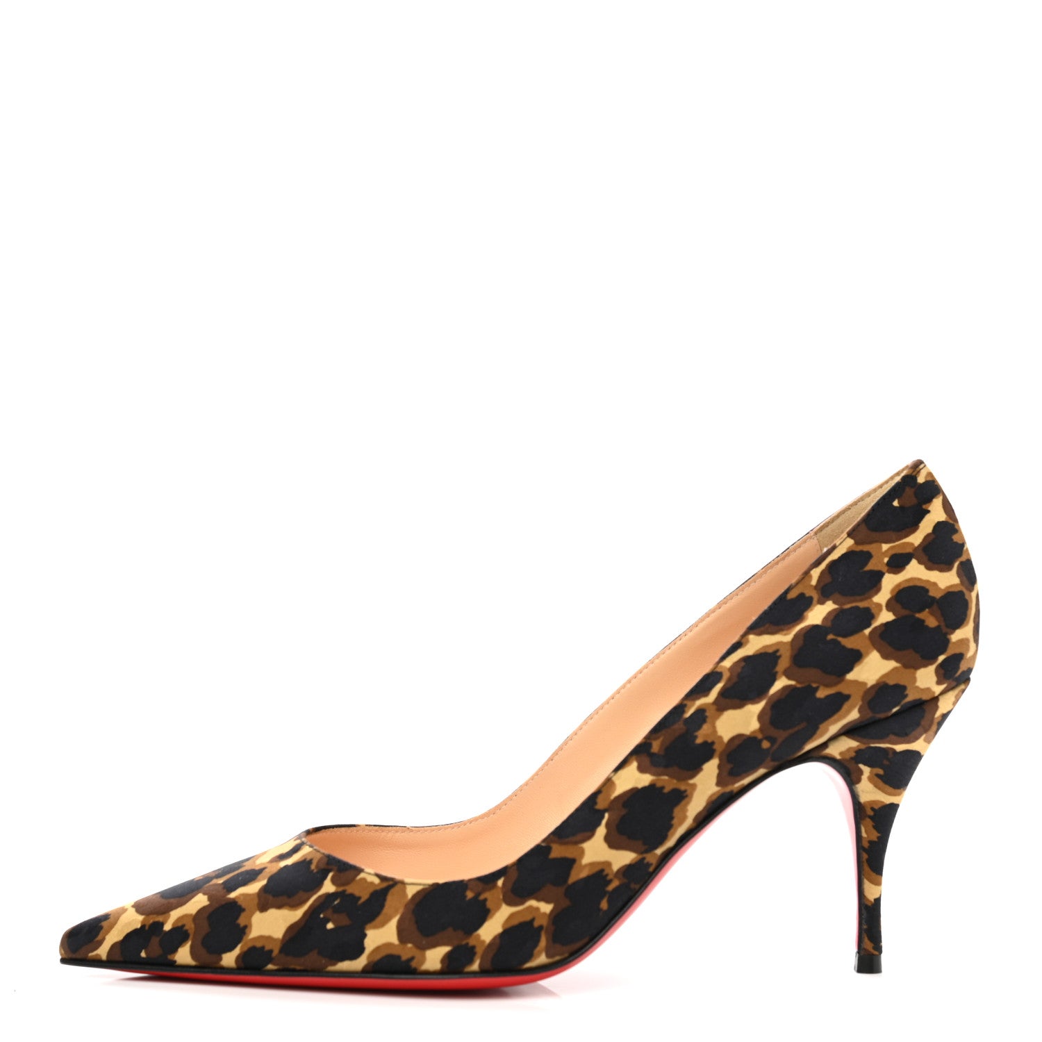 Christian Louboutin Nappa Silk Leopard Clare 80 Pumps 37 Marron 1 of 8
