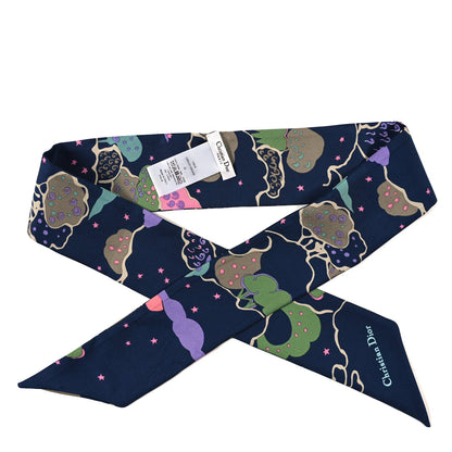 Christian Dior Silk Mitzah Scarf Blue Multicolor 1 of 3