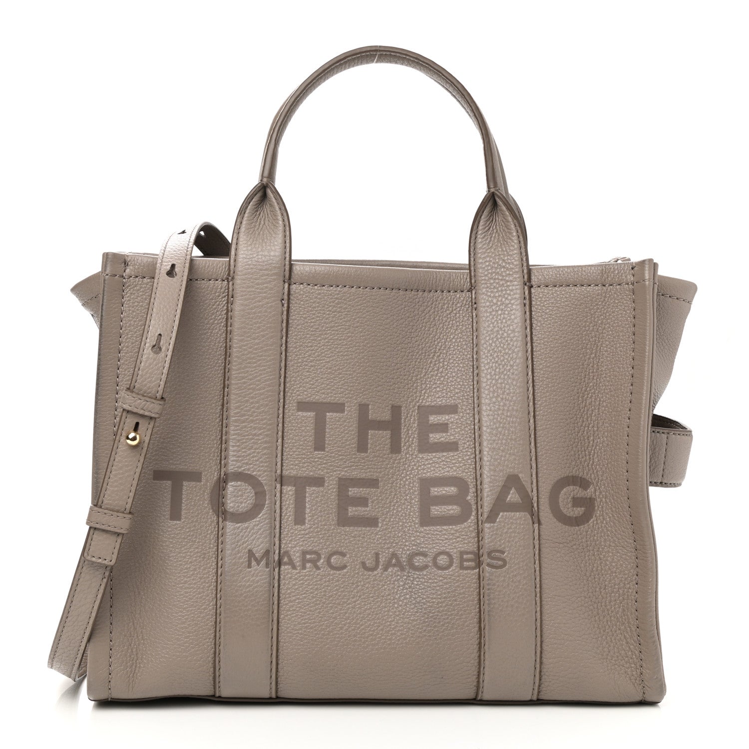 Marc Jacobs Grained Calfskin Medium The Tote Bag Taupe 1 of 10