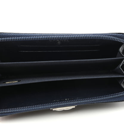 Chanel Lambskin Quilted Small Boy Zip Around Wallet Navy 5 of 8