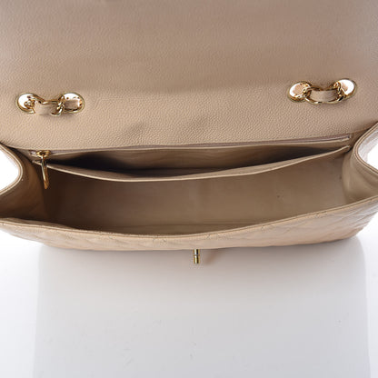 Chanel Caviar Quilted Jumbo Single Flap Beige Clair 8 of 14