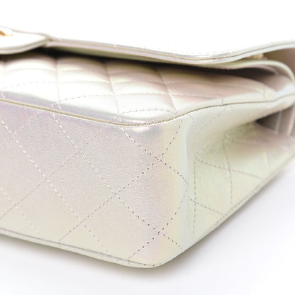 Chanel Iridescent Lambskin Quilted Medium Double Flap Ivory 8 of 10