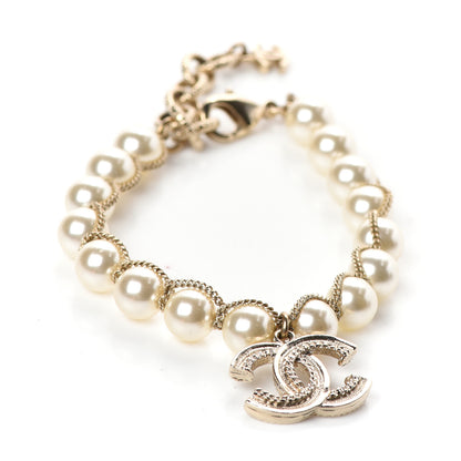 Chanel Pearl Crystal CC Bracelet Gold 1 of 4
