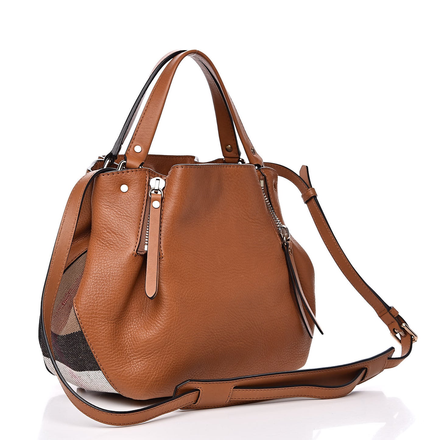 Grainy Calfskin House Check Small Maidstone Saddle Brown
