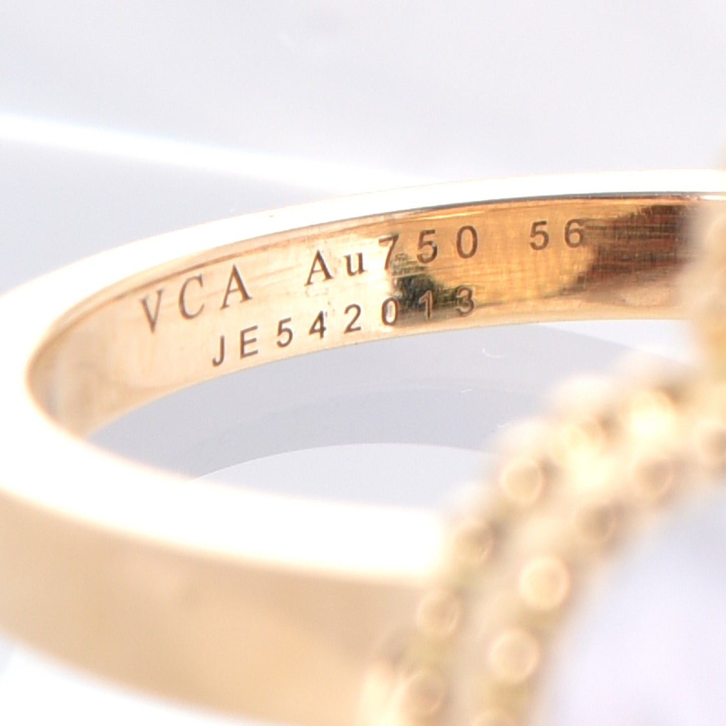 18K Yellow Gold Mother of Pearl Magic Alhambra Ring 56 7.75