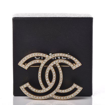 Chanel Crystal CC Brooch Gold 5 of 5