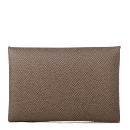 Hermes Epsom Calvi Card Case Etoupe 1 of 8