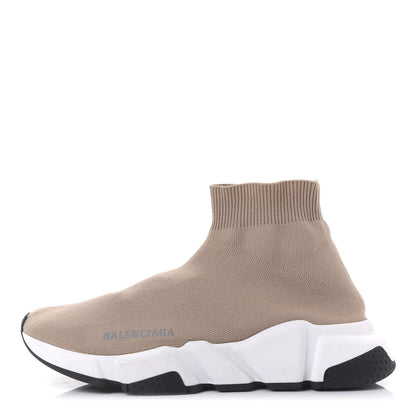 Balenciaga Neoprene Knit Bi-Color Sole Womens Speed Sneakers 36 Beige White Black 1 of 10