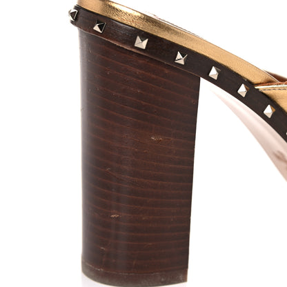 Valentino Garavani Nappa Soul Rockstud High Heel Mules 40 Gold 13 of 20