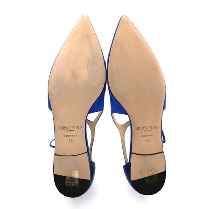 Jimmy Choo Suede Vanessa Flats 40 Cobalt Blue 5 of 7