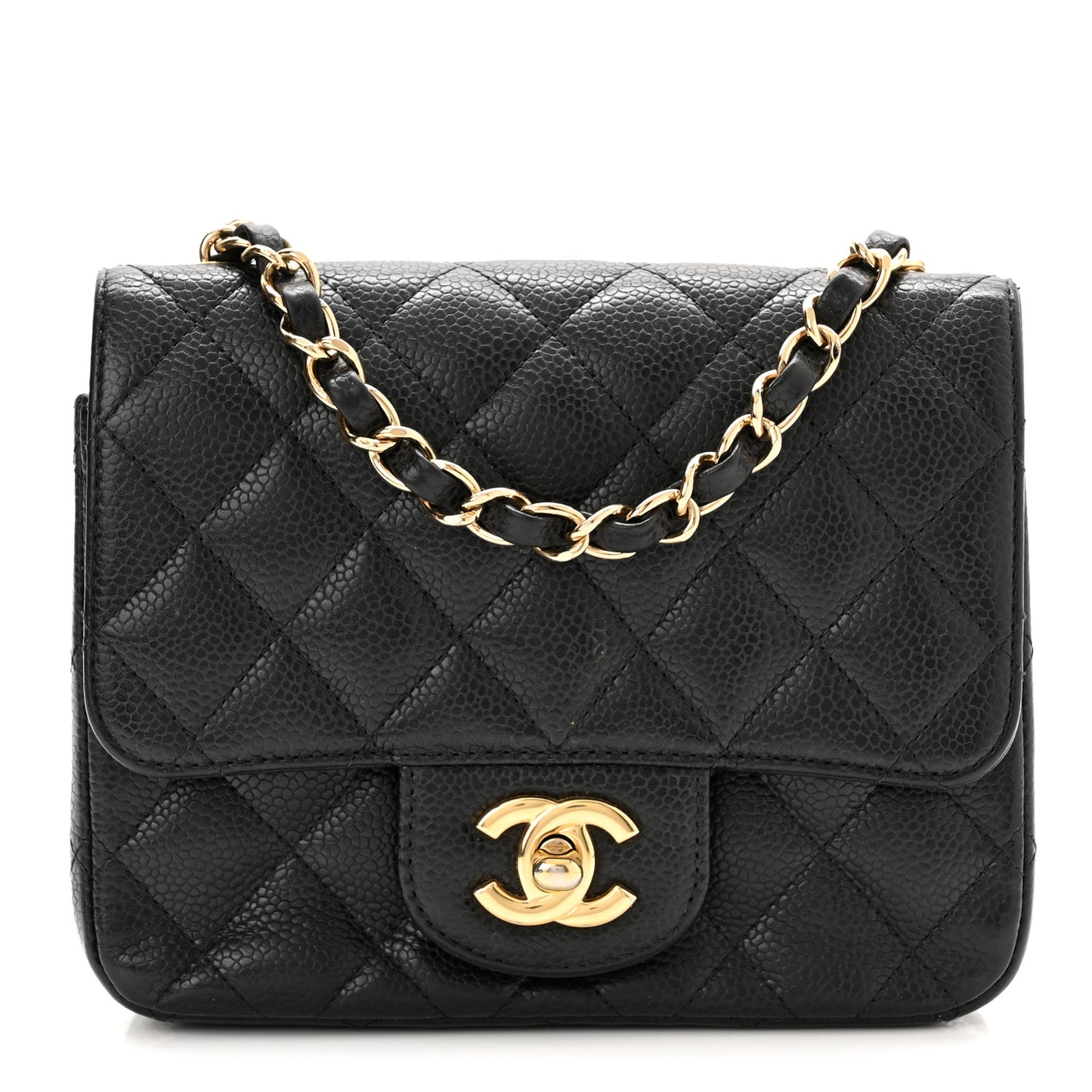 Caviar Quilted Mini Square Flap Black