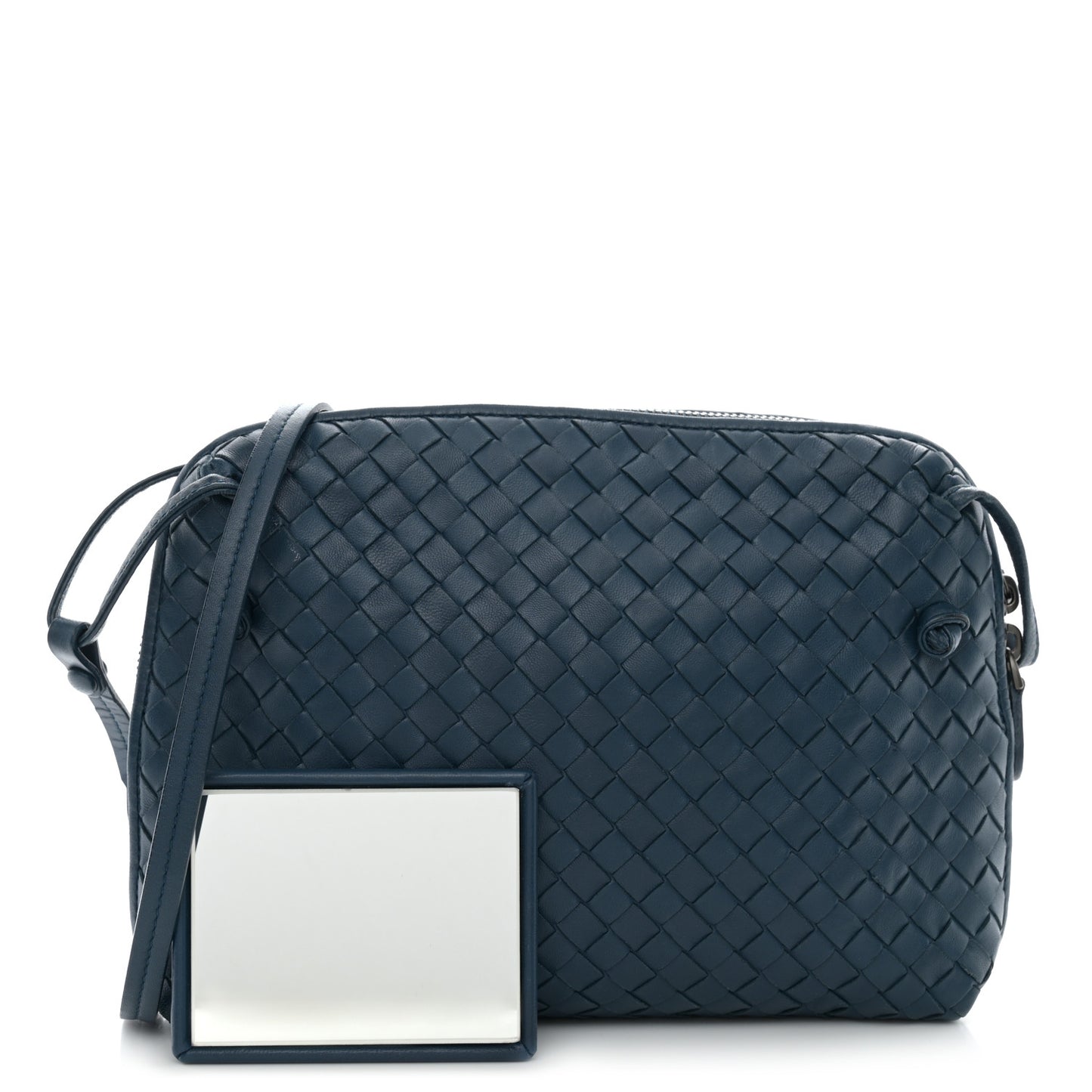 Nappa Intrecciato Nodini Crossbody Messenger Blue