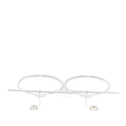 Hermes Sterling Silver MM Loop Earrings 4 of 7