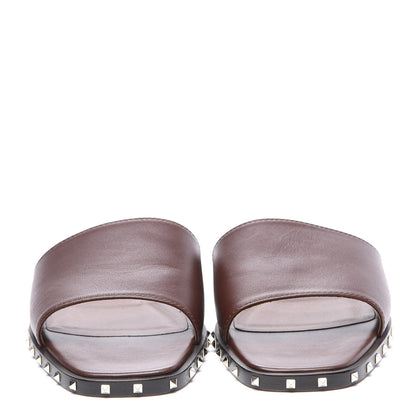 Valentino Garavani Nappa Soul Rockstud Flat Slide Sandals 36 Brown 3 of 10