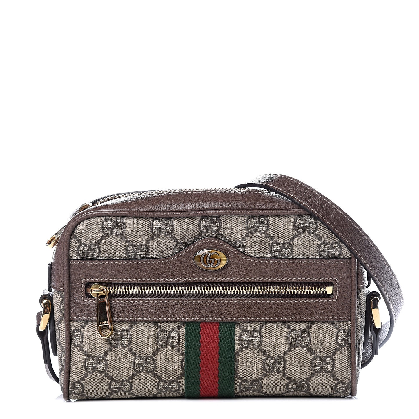 GG Supreme Monogram Web Mini Ophidia Shoulder Bag Brown