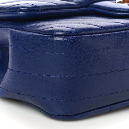 Chanel Lambskin Chevron Quilted Extra Mini Rectangular Flap Blue 8 of 14