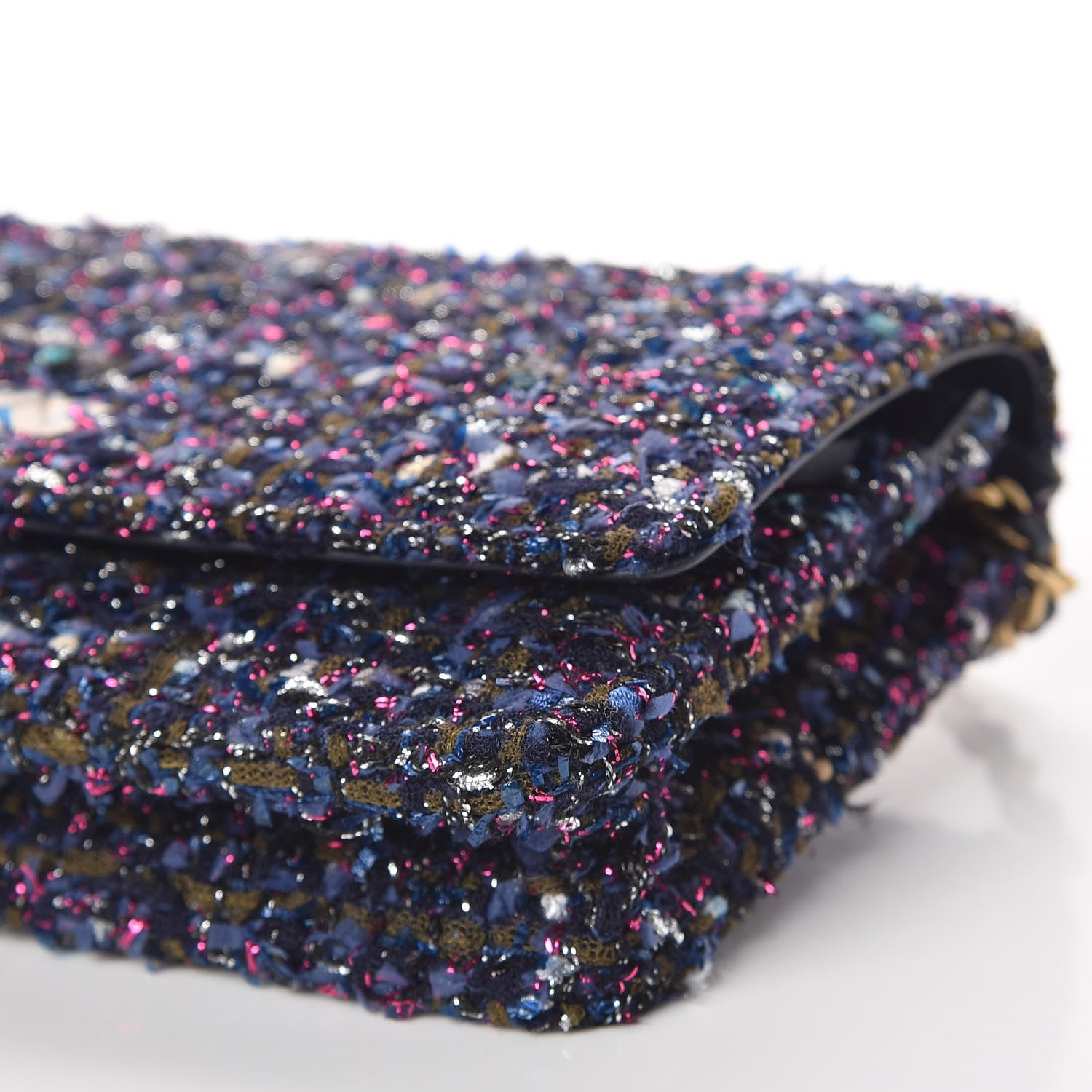 Chanel Tweed Charms Wallet On Chain WOC Blue Purple Khaki Pink 6 of 11