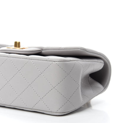 Chanel Lambskin Quilted Mini Top Handle Rectangular Flap Grey 10 of 11