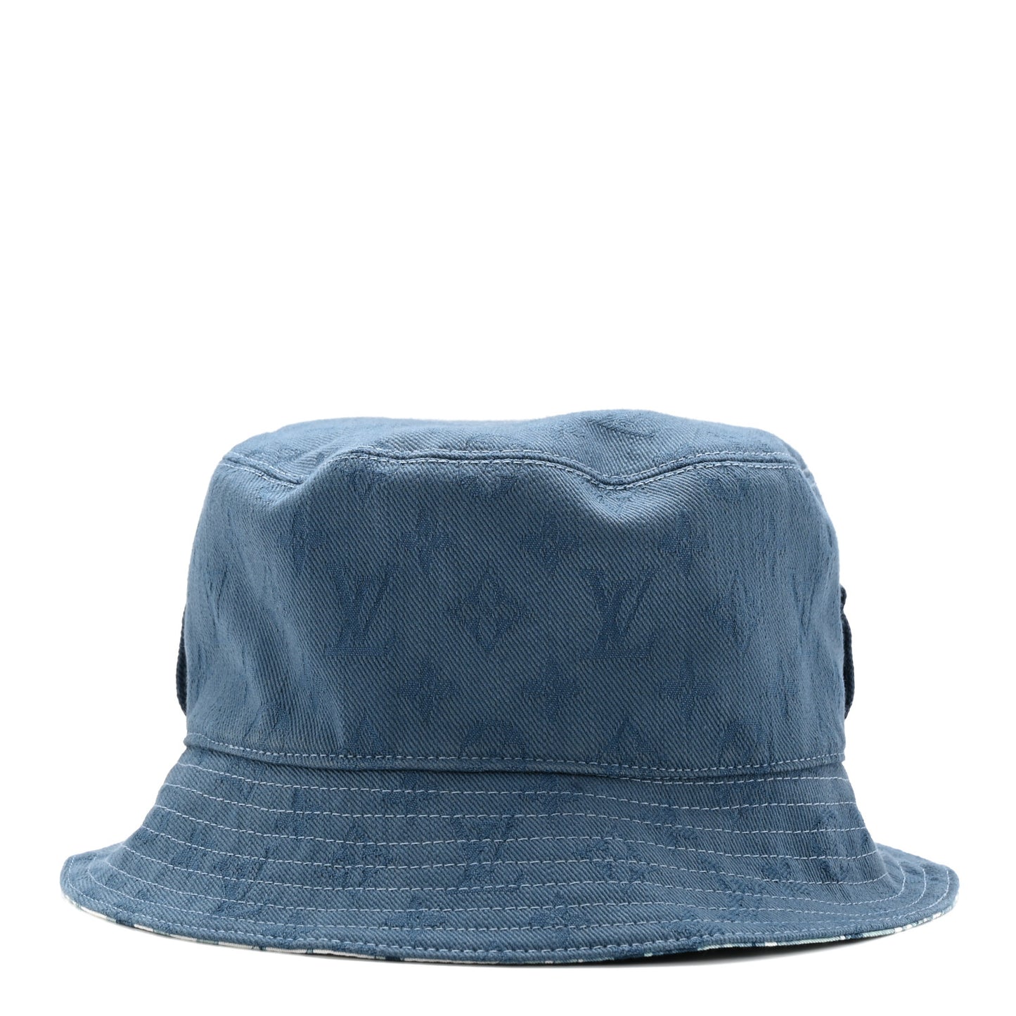 Cotton LV Play Monogram Aquagarden Reversible Bucket Hat Blue