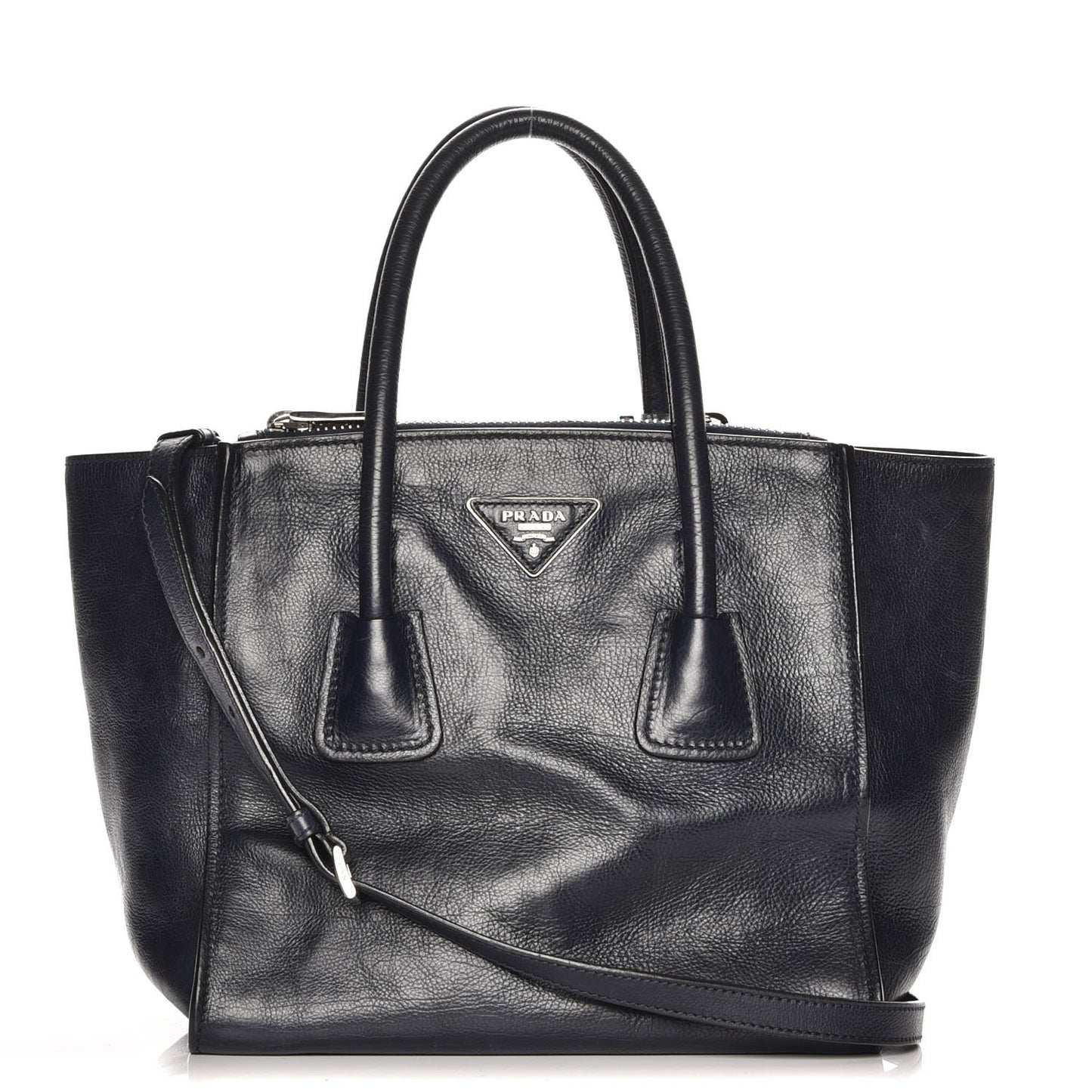 Glace Calf Small Twin Pocket Tote Baltico