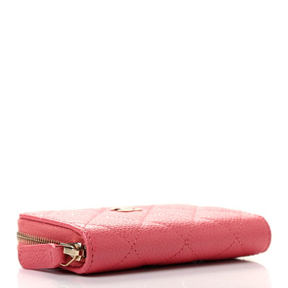 Chanel Caviar Quilted Zip Coin Purse Dark Pink 4 of 7