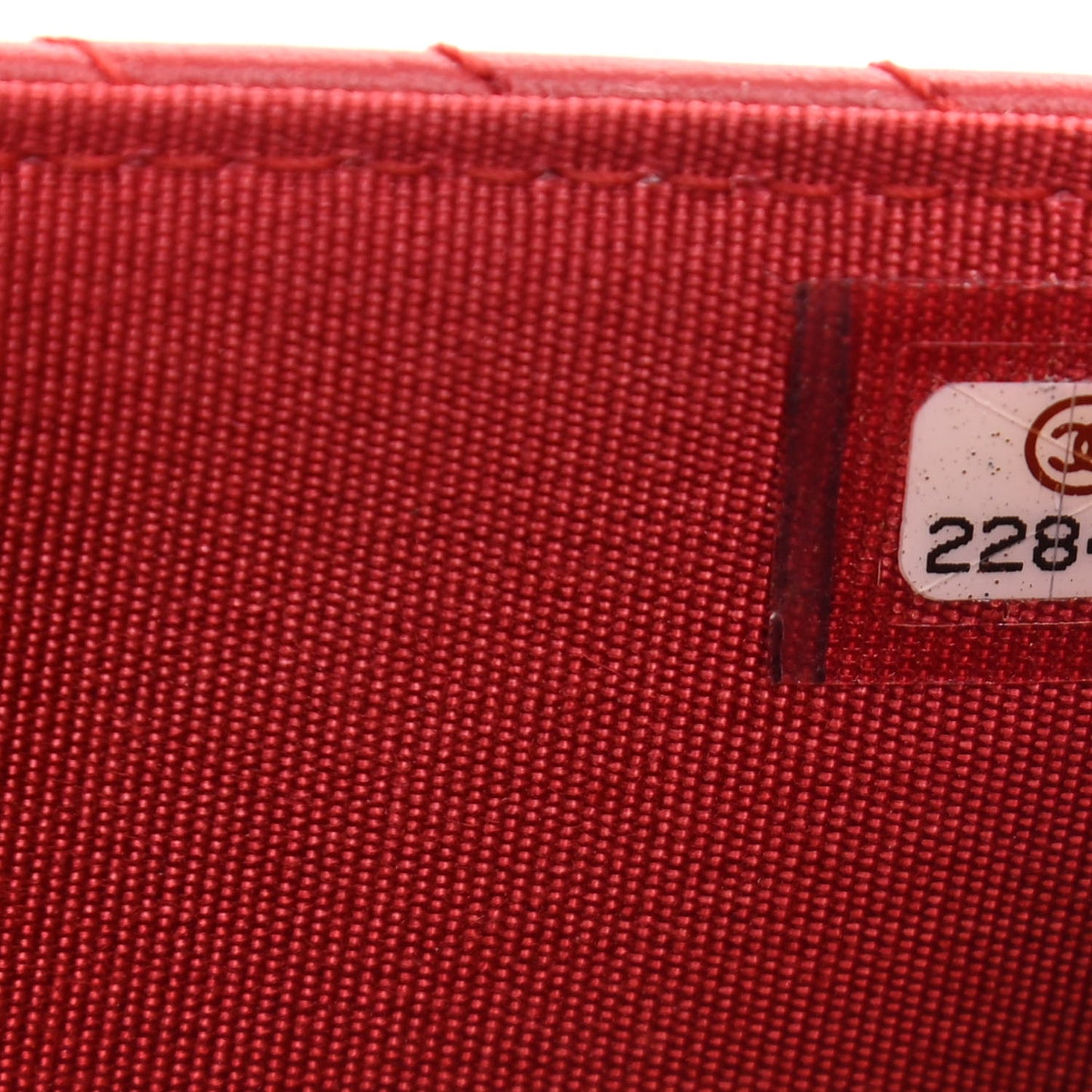 Calfskin Chevron Quilted Boy Wallet On Chain WOC Red