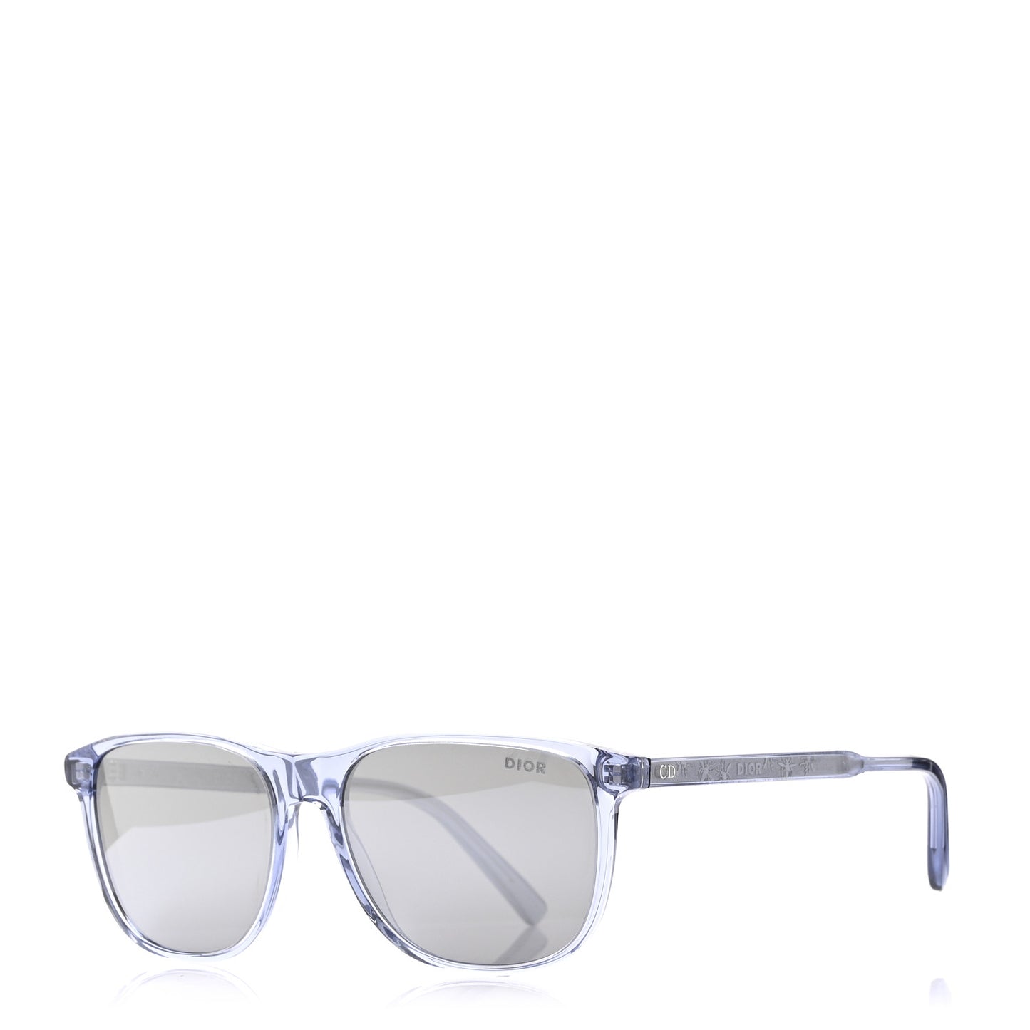 Acetate InDior S3I Rectangle Sunglasses Transparent Blue