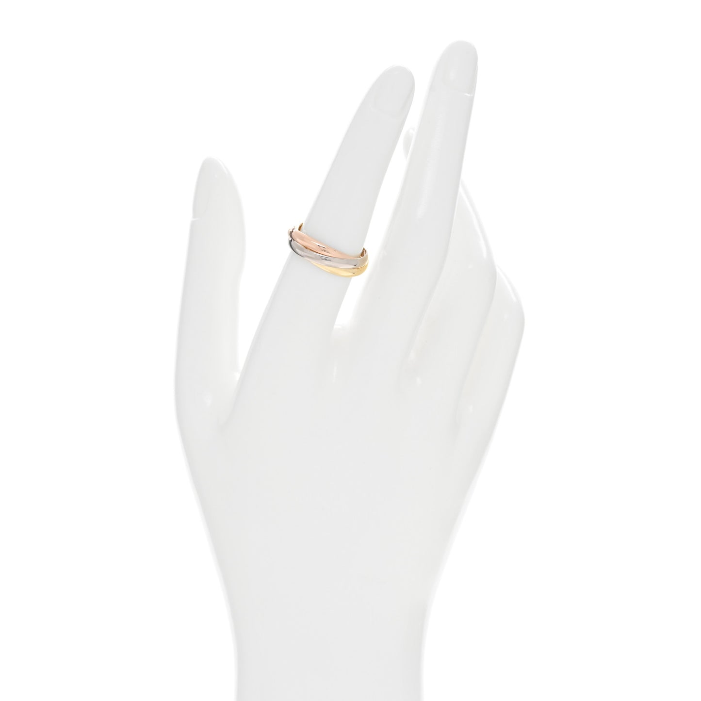 18K Pink Yellow White Gold Small Trinity Ring 53 6.5