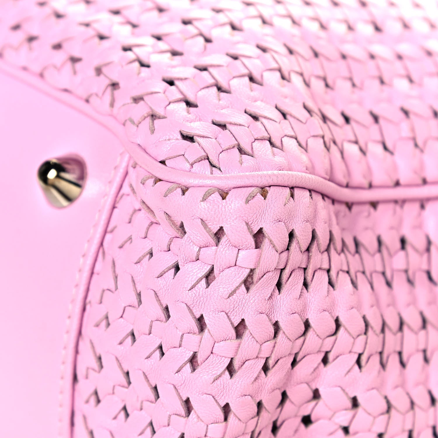 Christian Dior Lambskin Woven Dior Soft Shopping Tote Pink 11 of 16