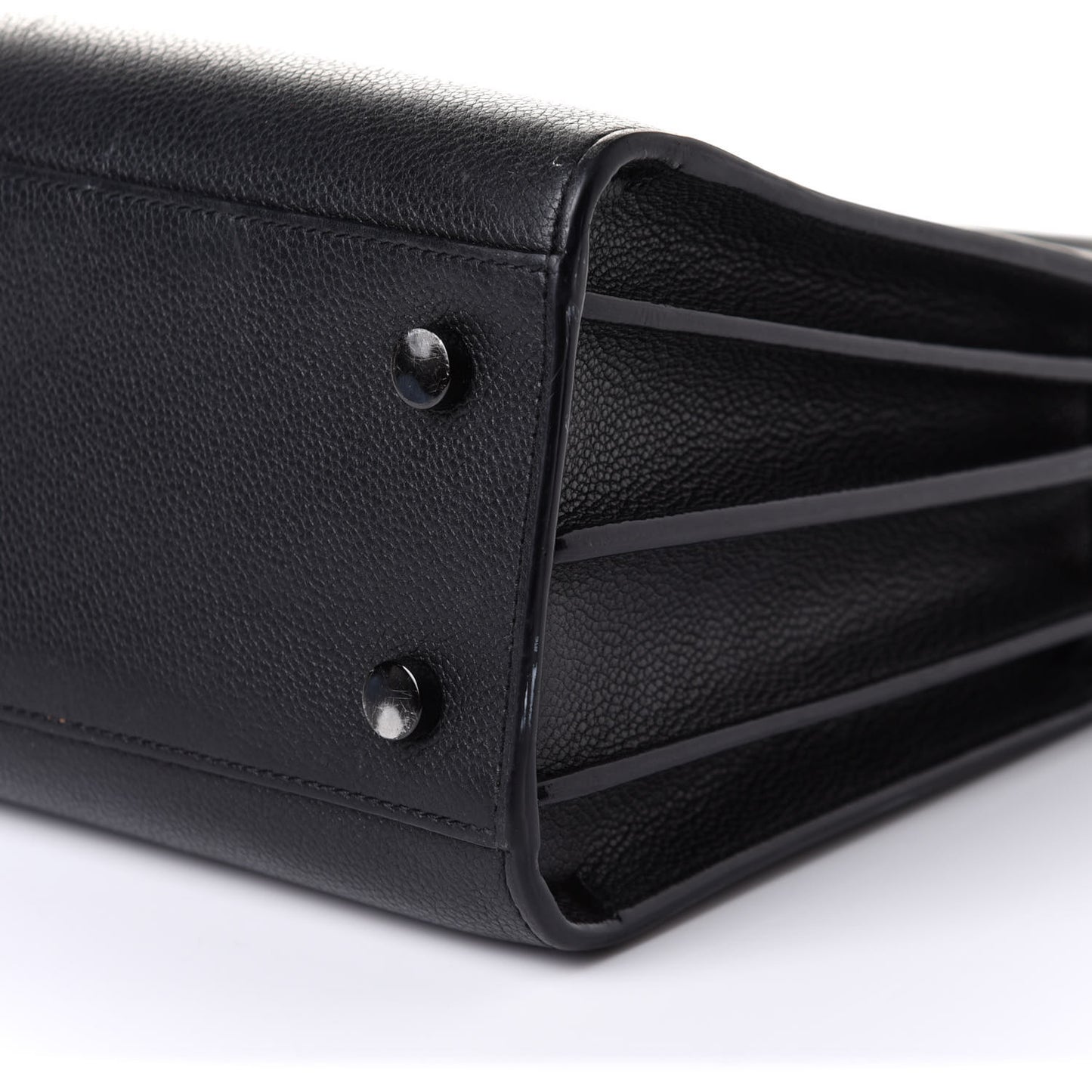Grained Calfskin Baby Sac De Jour Black