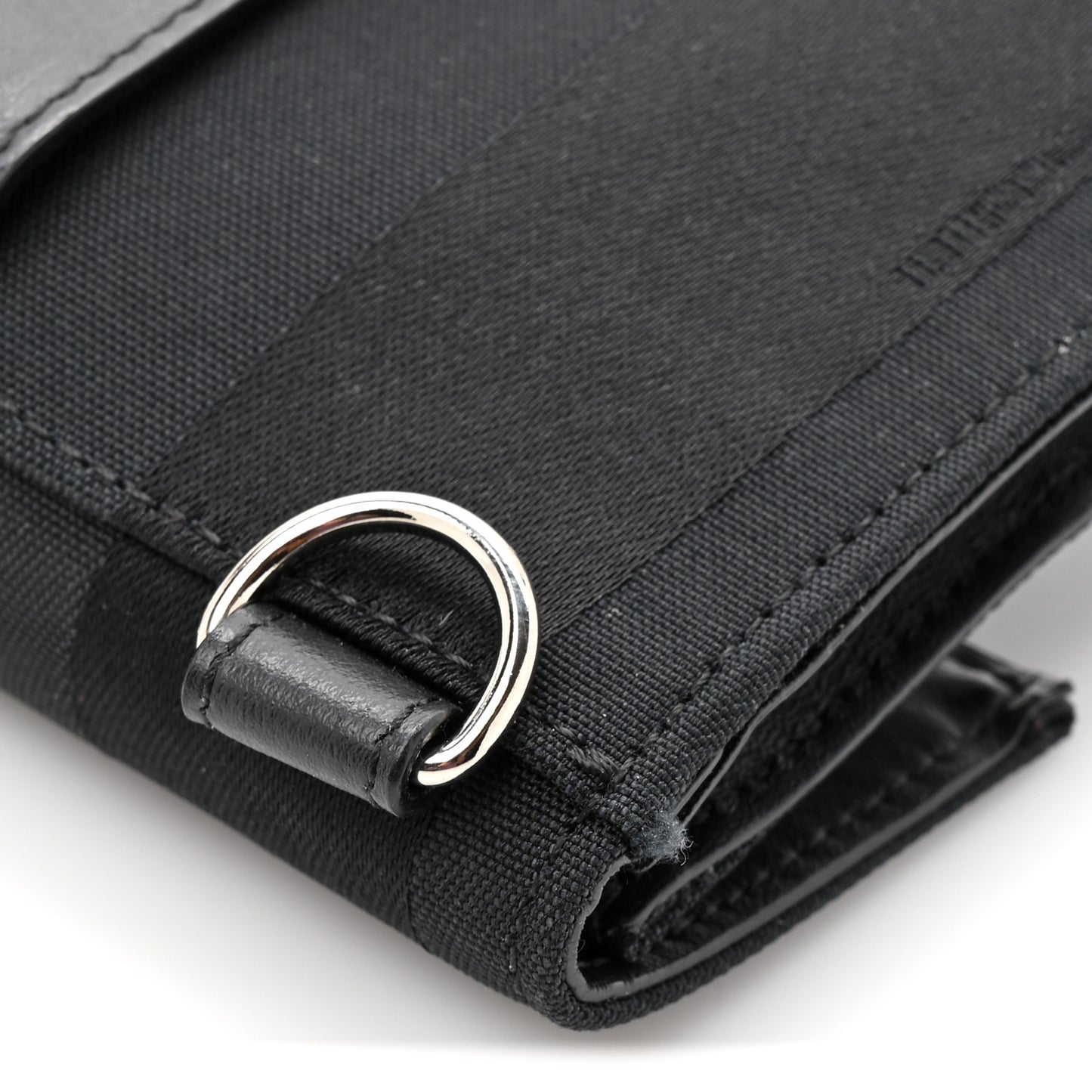 Recycled Nylon Vitello Grace Light Pequin Baguette Belt Pouch Black