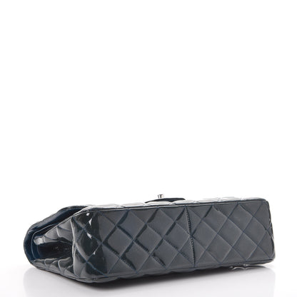 Chanel Patent Quilted Jumbo Double Flap Blue 5 of 17