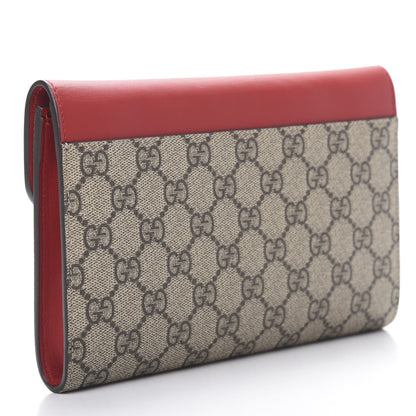 Gucci GG Supreme Monogram Mini Peony Pearly Clutch Red 3 of 7