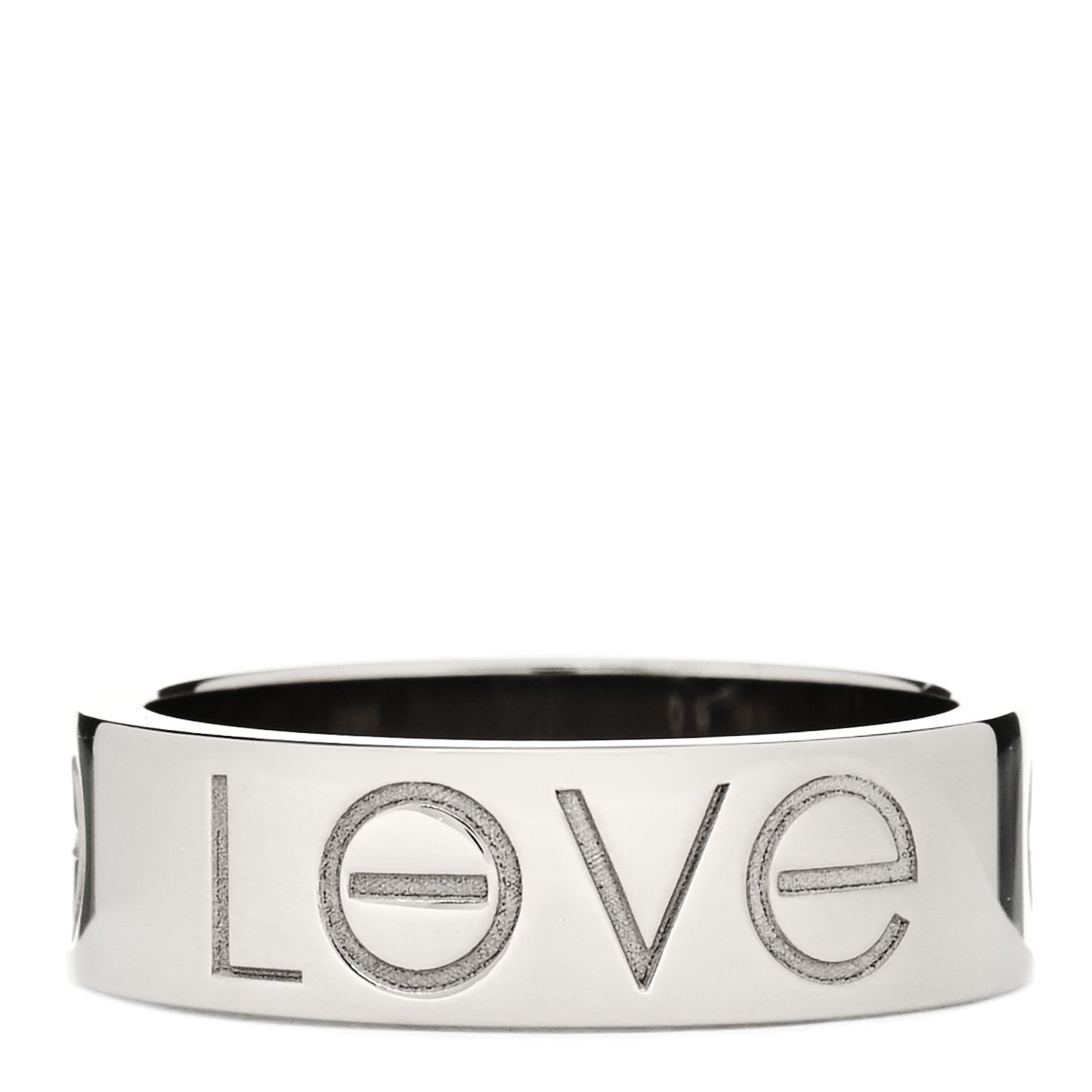 18K White Gold 5.5mm Engraved LOVE Ring 50 5.25