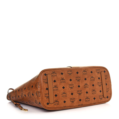 MCM Visetos Medium Liz Reversible Shopper Tote Cognac 5 of 20