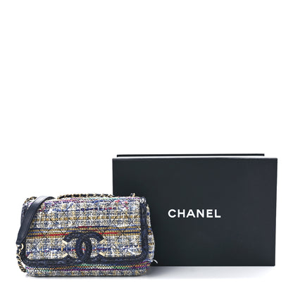 Chanel Tweed Snakeskin Quilted Small CC Filigree Flap Multicolor 12 of 12