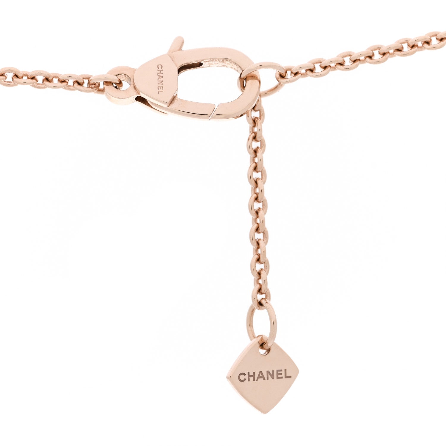 Chanel 18K Beige Gold Diamond Coco Crush C Necklace 4 of 5