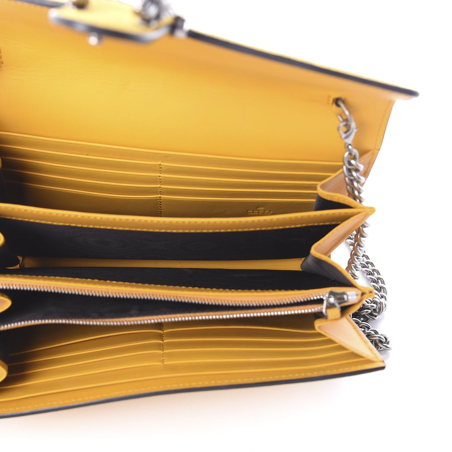 Gucci Suede Mini Dionysus Chain Wallet Yellow 5 of 7