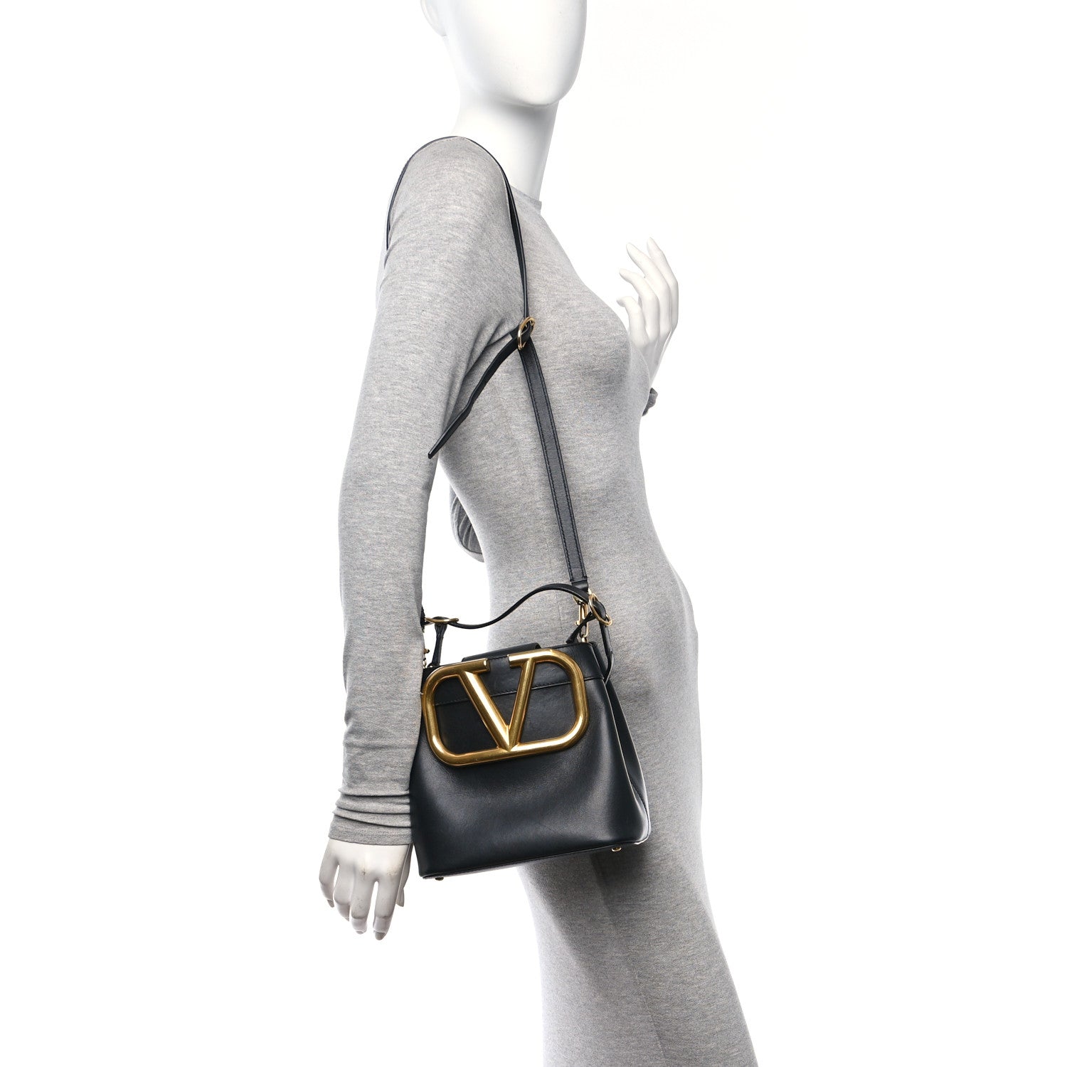 Valentino Garavani Smooth Calfskin Supervee Top Handle Bag Black 2 of 12