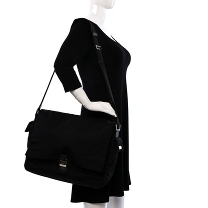 Gucci Nylon Flap Messenger Bag Black 2 of 9
