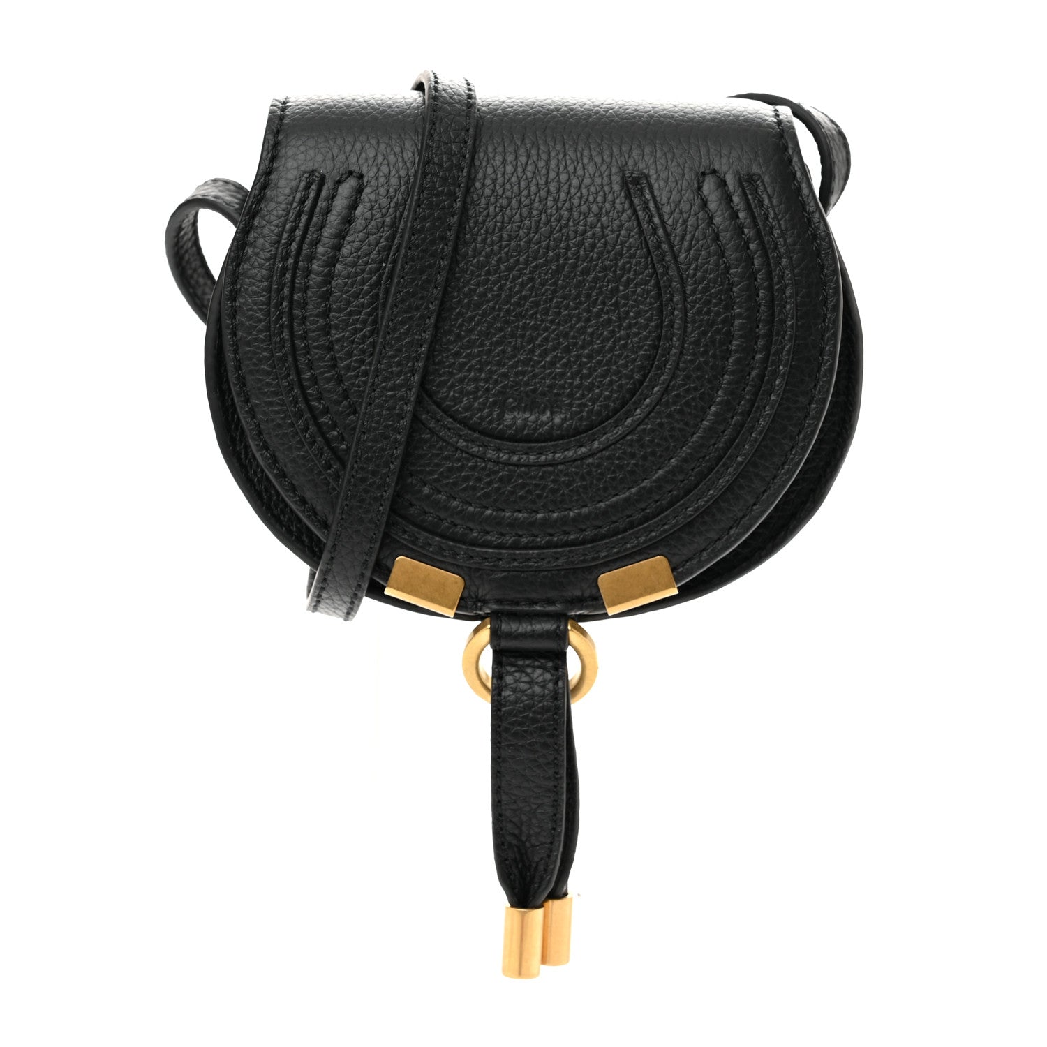 Chloe Calfskin Nano Marcie Saddle Bag Black 1 of 10