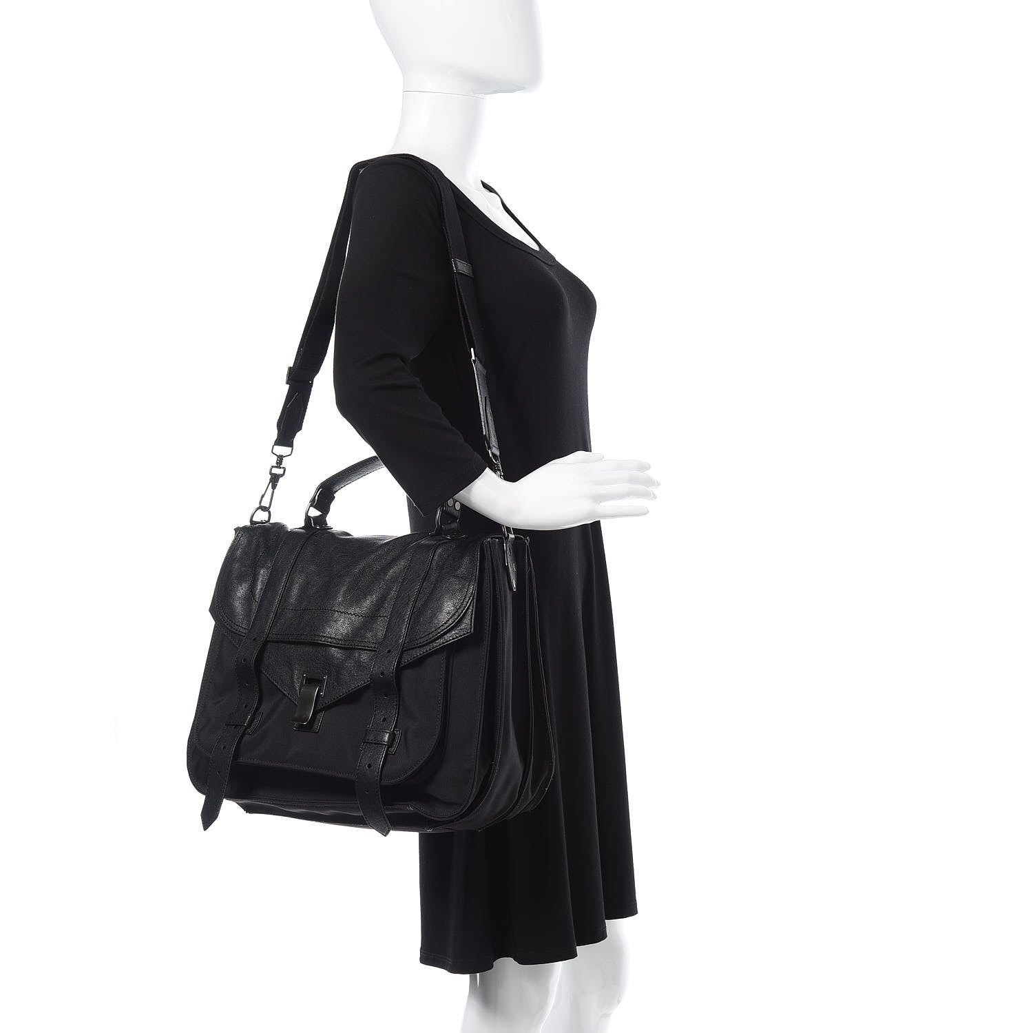 Proenza Schouler Lambskin PS1 Extra Large Satchel Black 2 of 18