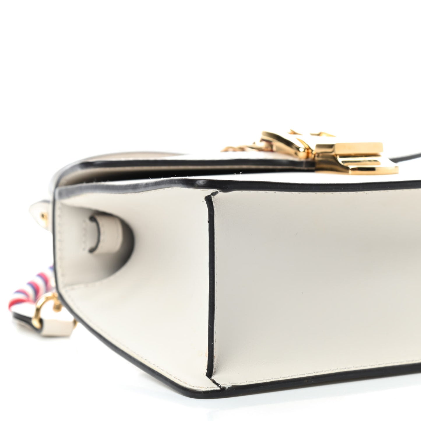 Calfskin Mini Sylvie Top Handle Bag White