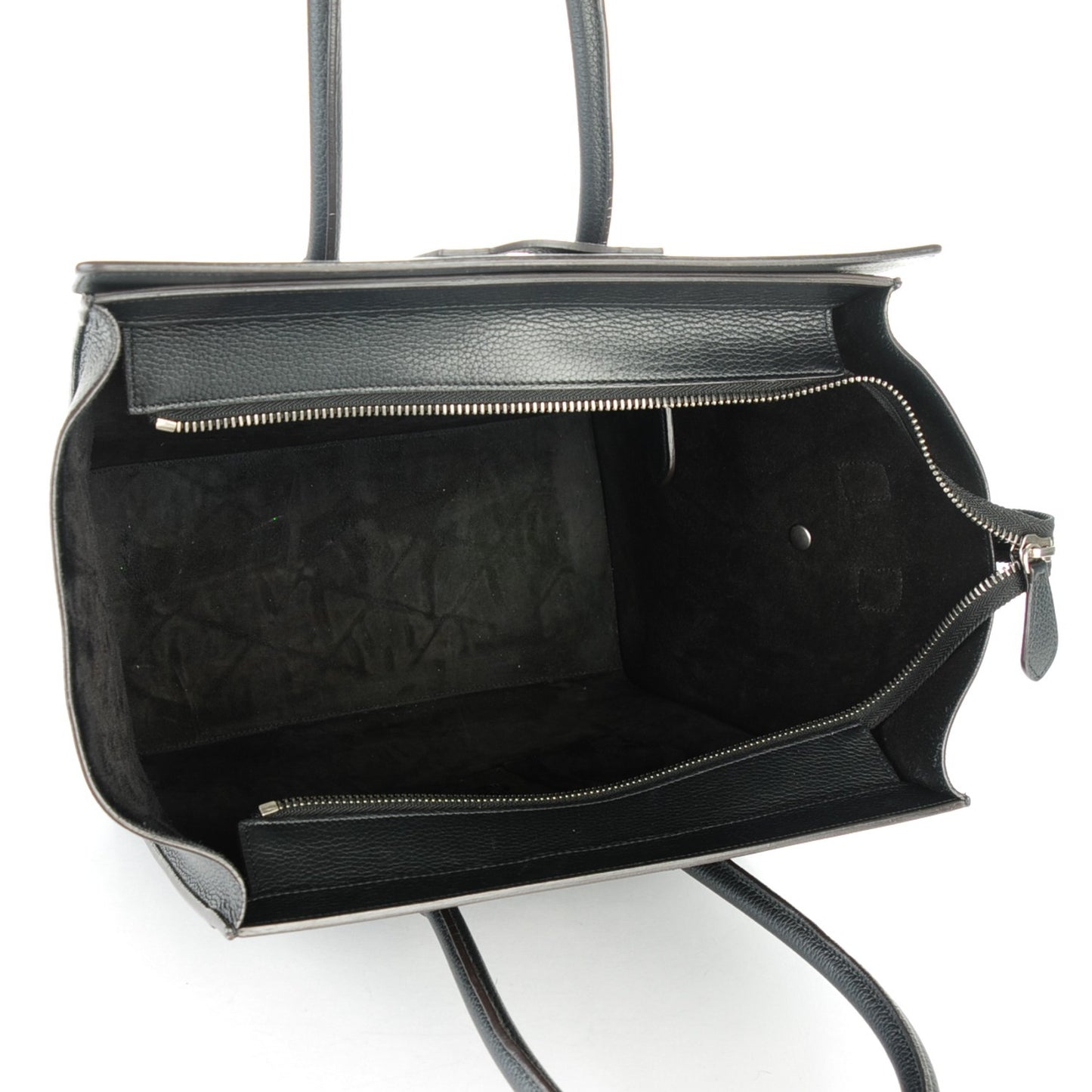 Drummed Calfskin Mini Luggage Black