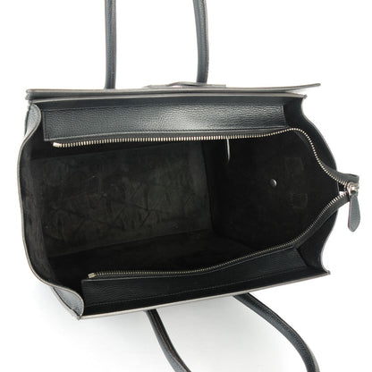 Celine Drummed Calfskin Mini Luggage Black 5 of 9