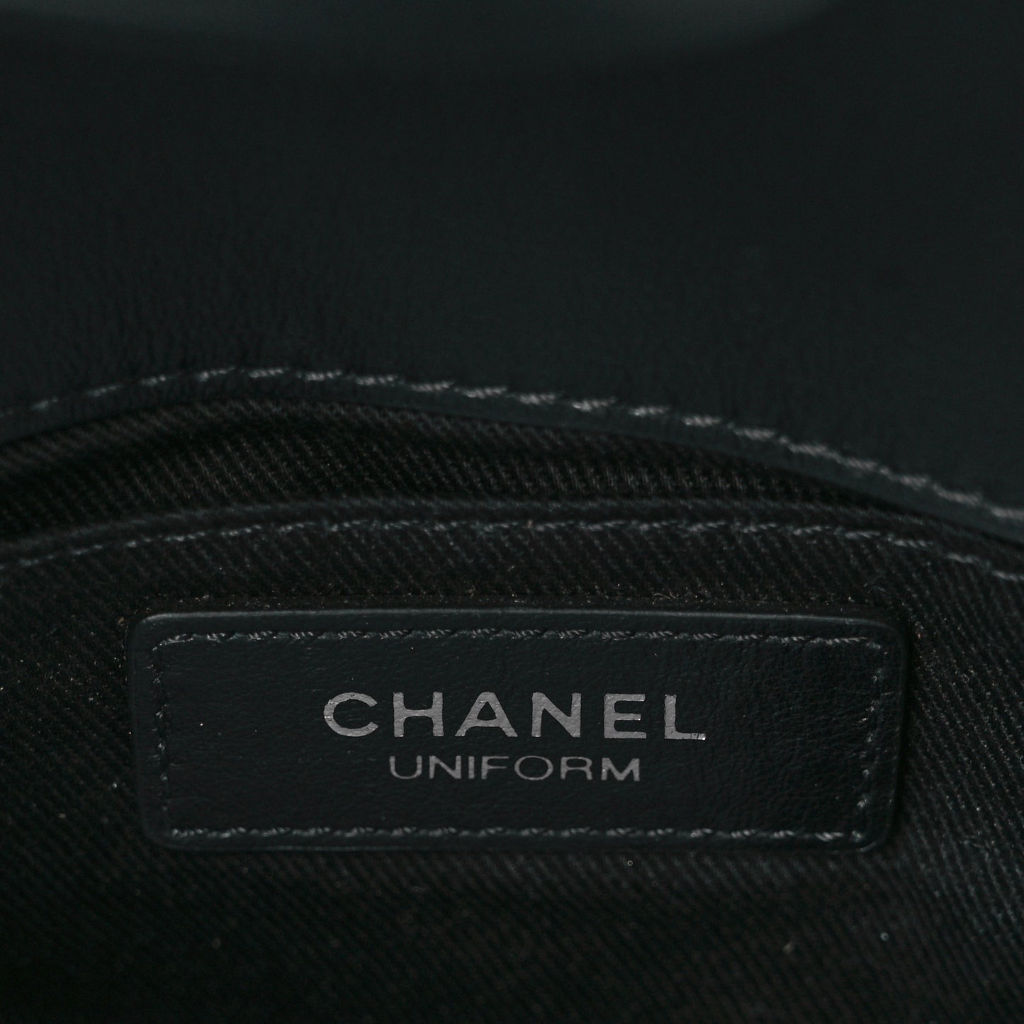 Calfskin Quilted CC Uniform Flap Belt Bag Black