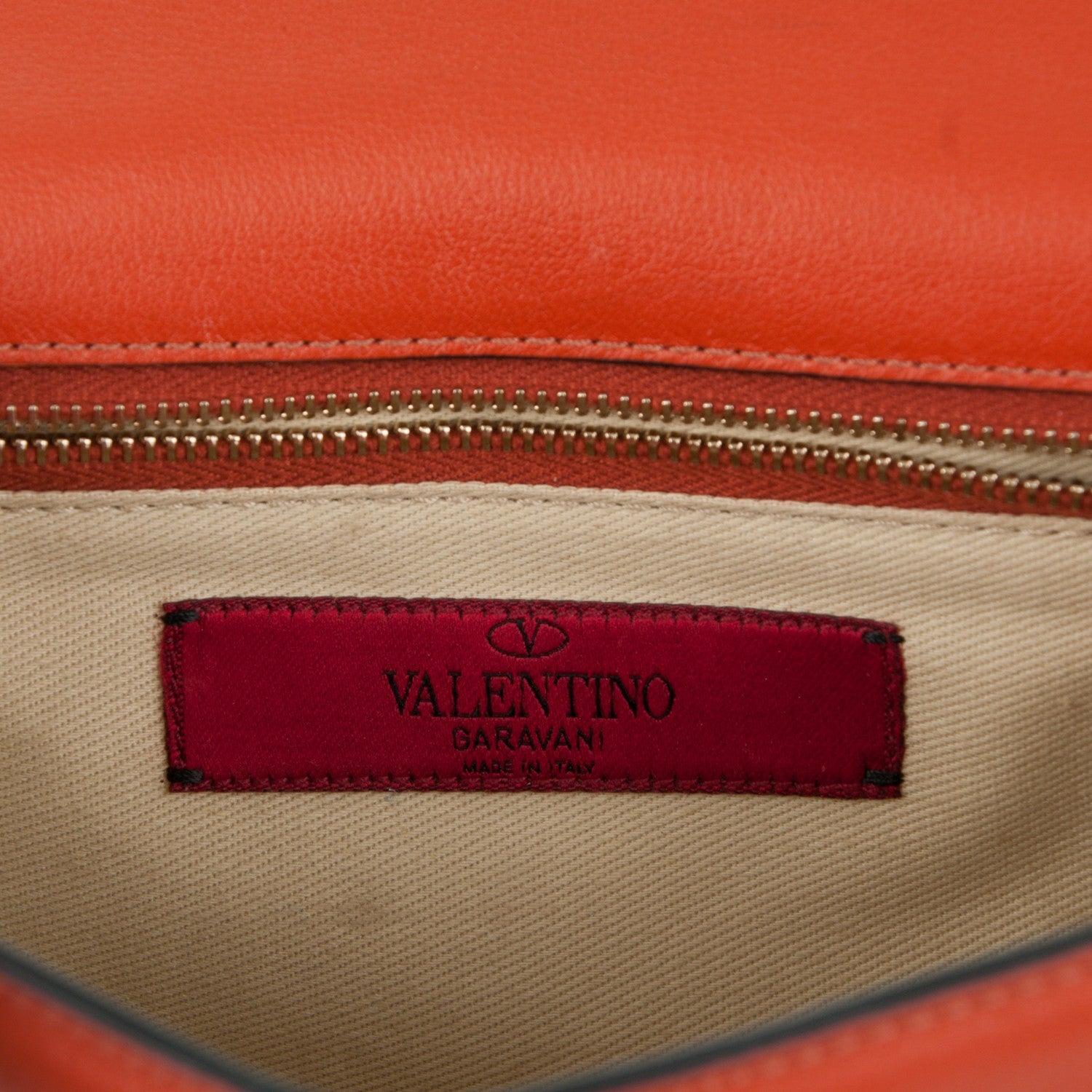 Valentino Garavani Vitello Small Rockstud Shoulder Flap Messenger Bag Orange 6 of 9