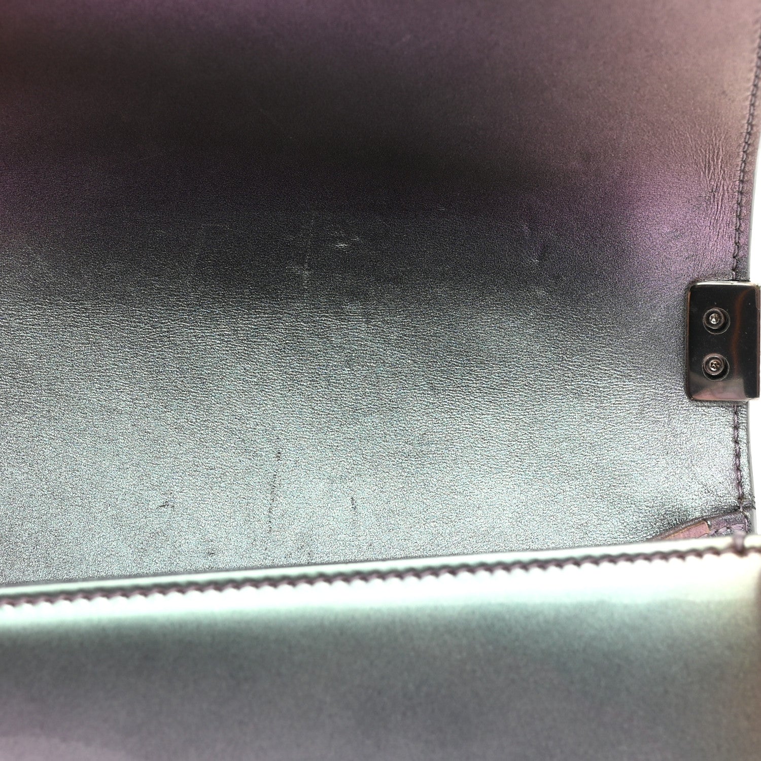 Chanel Iridescent Patent Calfskin PVC Quilted Small Boy Flap Light Purple 11 of 11