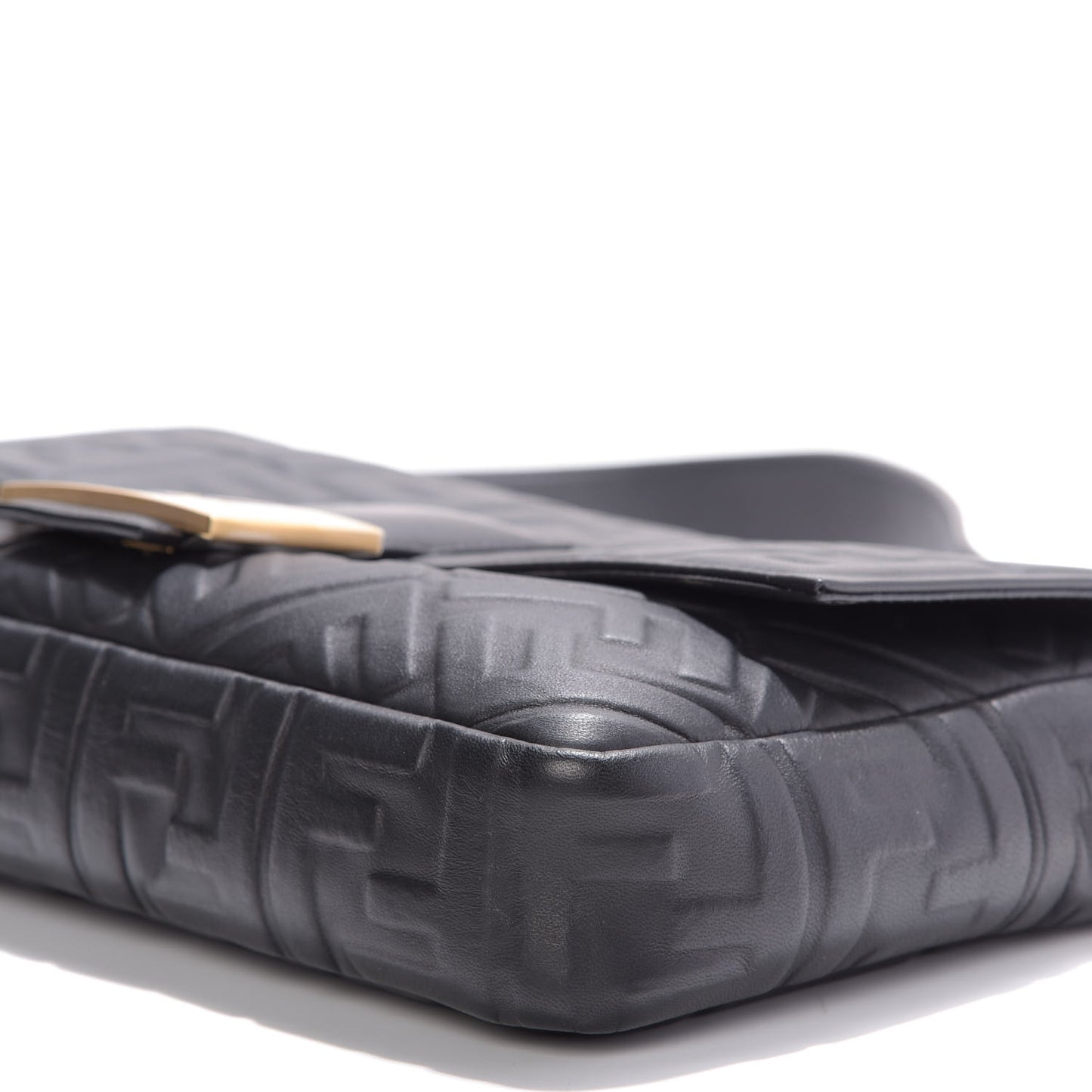 Nappa FF 1974 Embossed Large Baguette Black