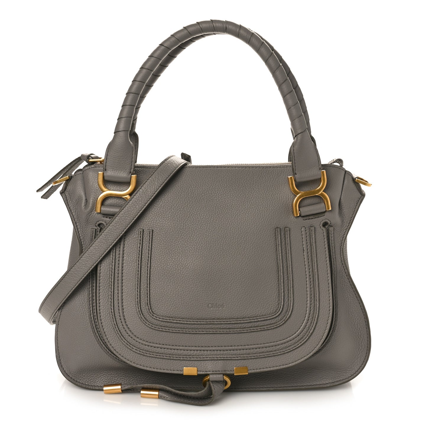 Calfskin Medium Marcie Satchel Cashmere Grey